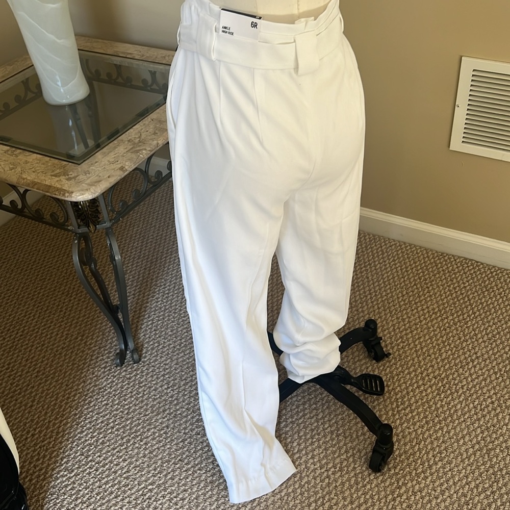 EXPRESS white ANKLE HIGH RISE pants SIZE 6 R - Picture 4 of 9